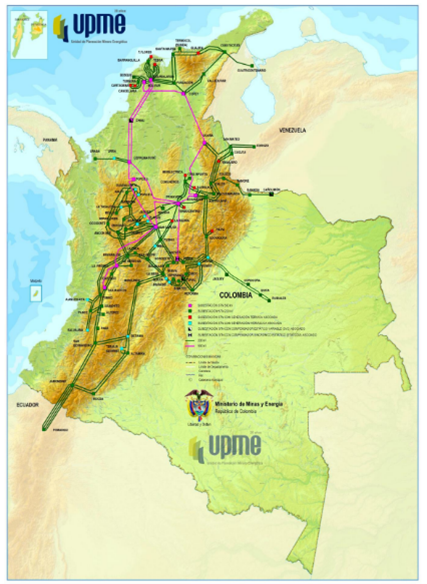 Mapa de la electricidad en Colombia